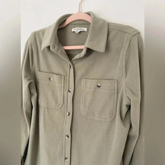 Workshop Republic Button Shacket Scandi Preppy Parisian Western Desert Autumn - Picture 6 of 10